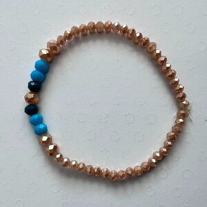 Handmade Blue and Gold Faceted Bracelet